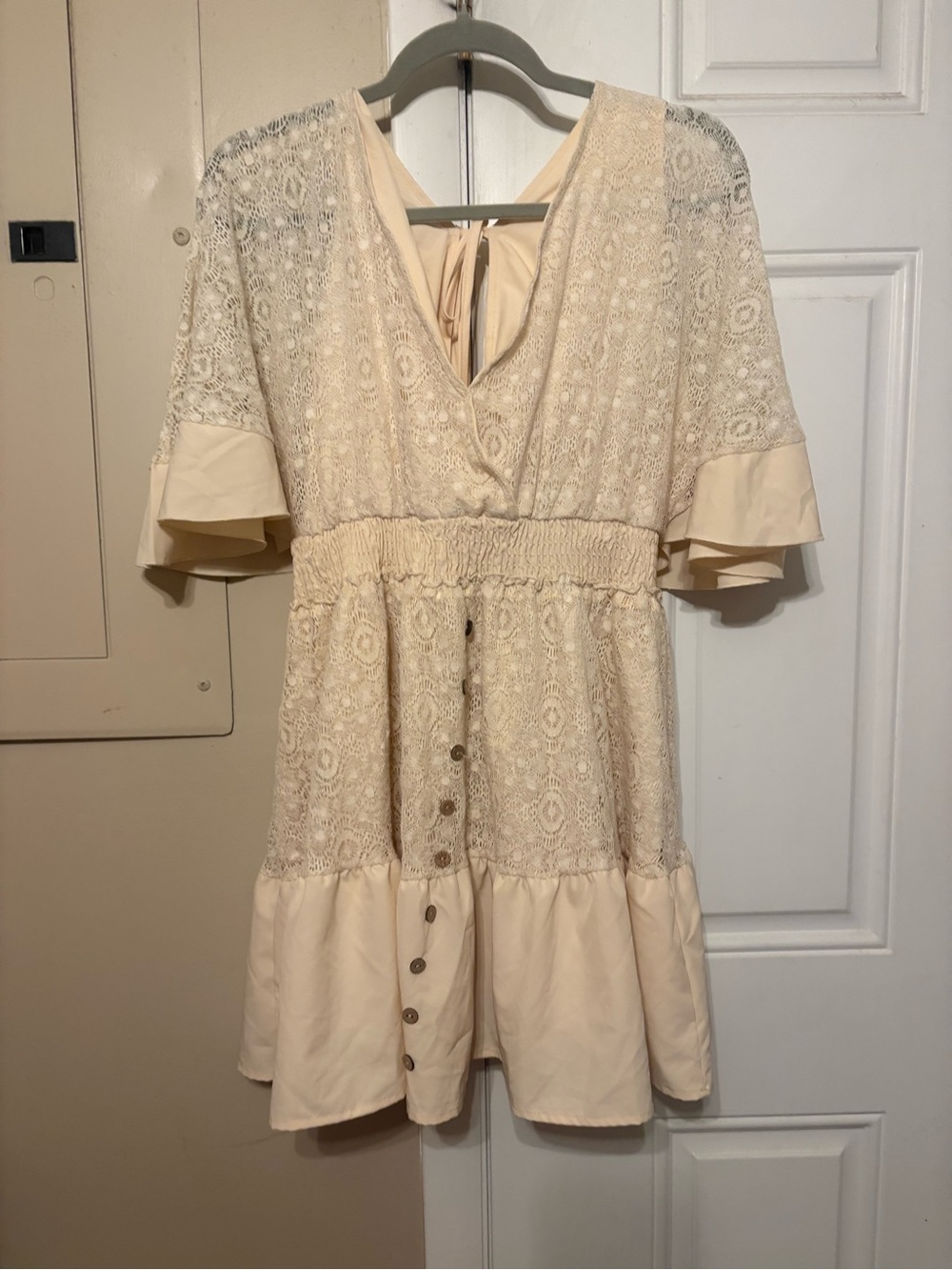Umgee Cream Lace Mini Dress